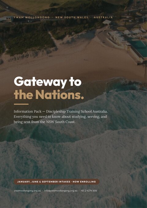 YWAM Wollongong DTS Info Pack cover